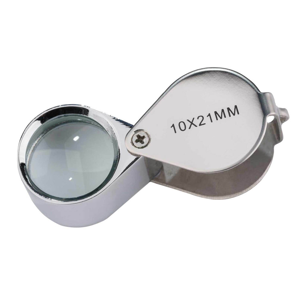 Heebie Jeebies Stainless Steel Mini Pocket Field 10x Outdoor Magnifier w/Box 2cm