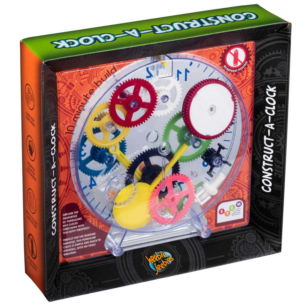 Heebie Jeebies Construct a Clock Kids Interactive Science Building Toy Set 6+