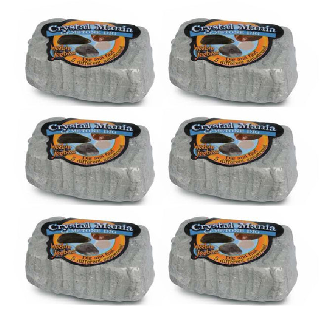 Heebie Jeebies Pocket Money Science Gemstone Dig Mini Geology Kit Toy Assort (6 Pack)
