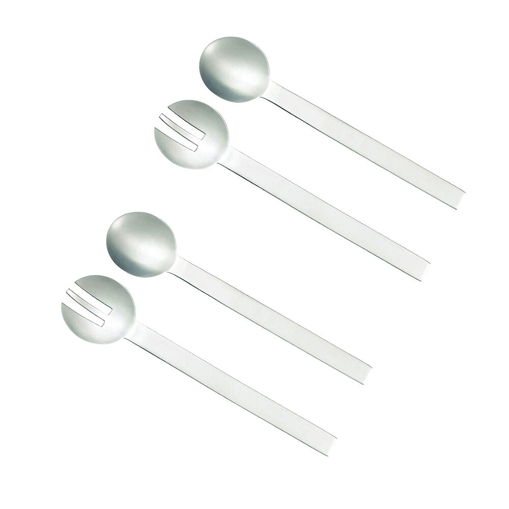 Essen 2pc Essen Silver Salad Serve Set 29cm Spoon Fork Stainless Steel Serveware (2 Pack)