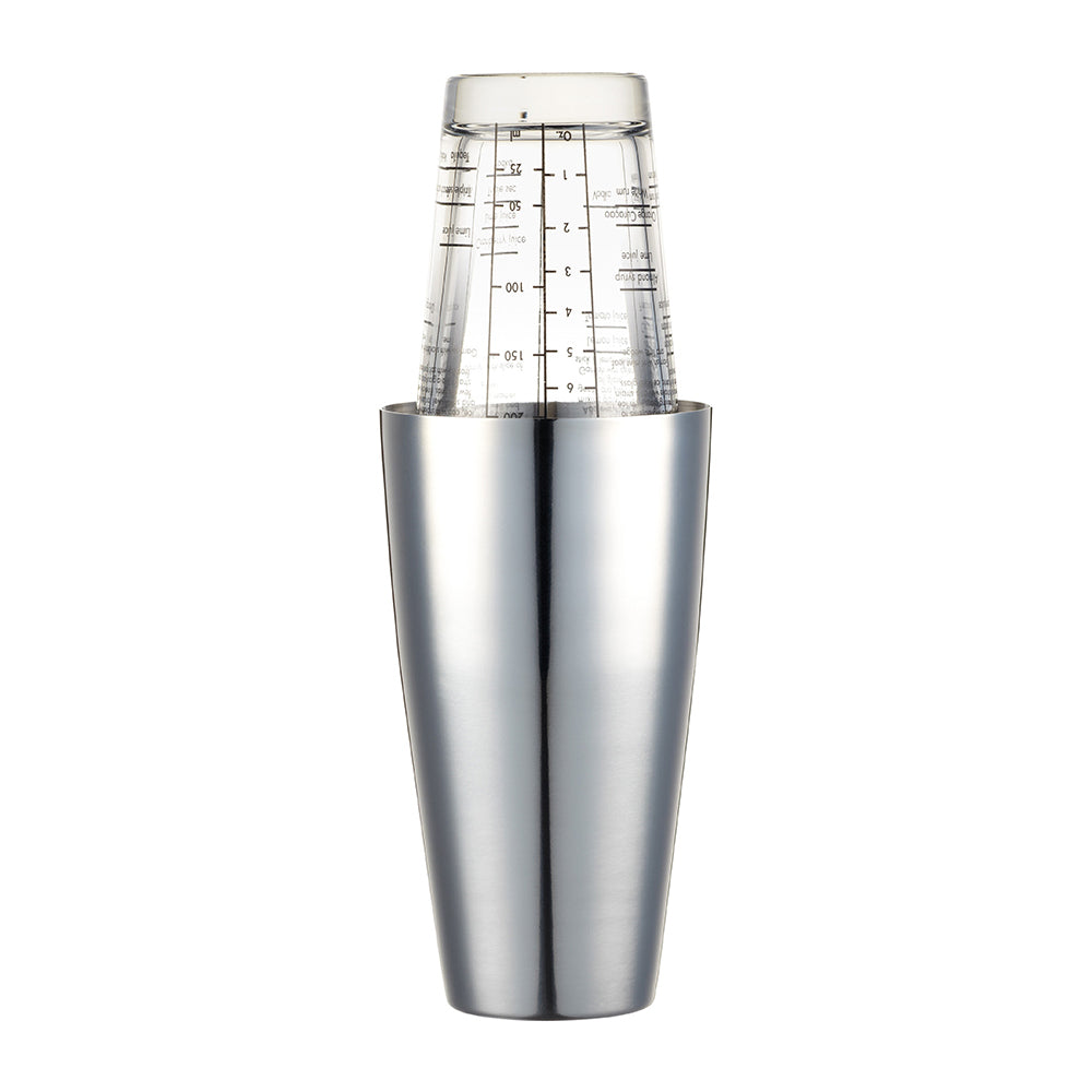 Barcraft 400ml Stainless Steel Cocktail Shaker with Measurement Glass Tumbler