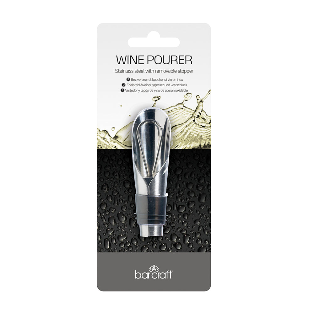 Barcraft Stainless Steel Wine Spout Pourer/Dispenser/Removable Stopper (3 Pack) — image 2