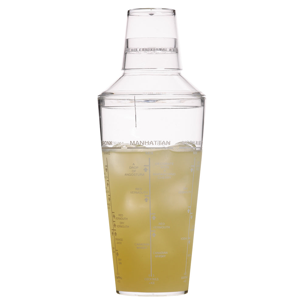 Barcraft 700ml Acrylic Cocktail/Martini Drink Maker Shaker w/Recipe Markings (2 Pack) — image 2