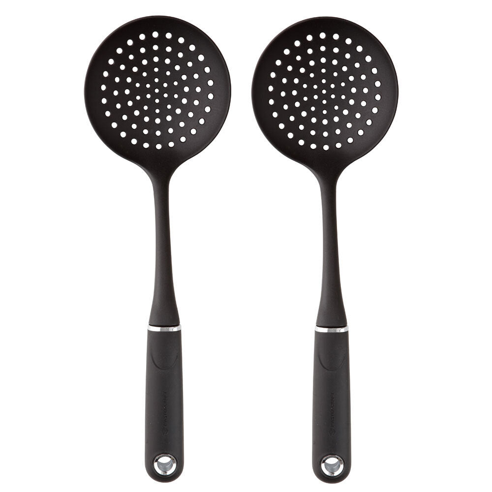 Mastercraft Soft Grip Nylon Skimmer Kitchen Cooking Utensil Strainer/Filter (2 Pack)