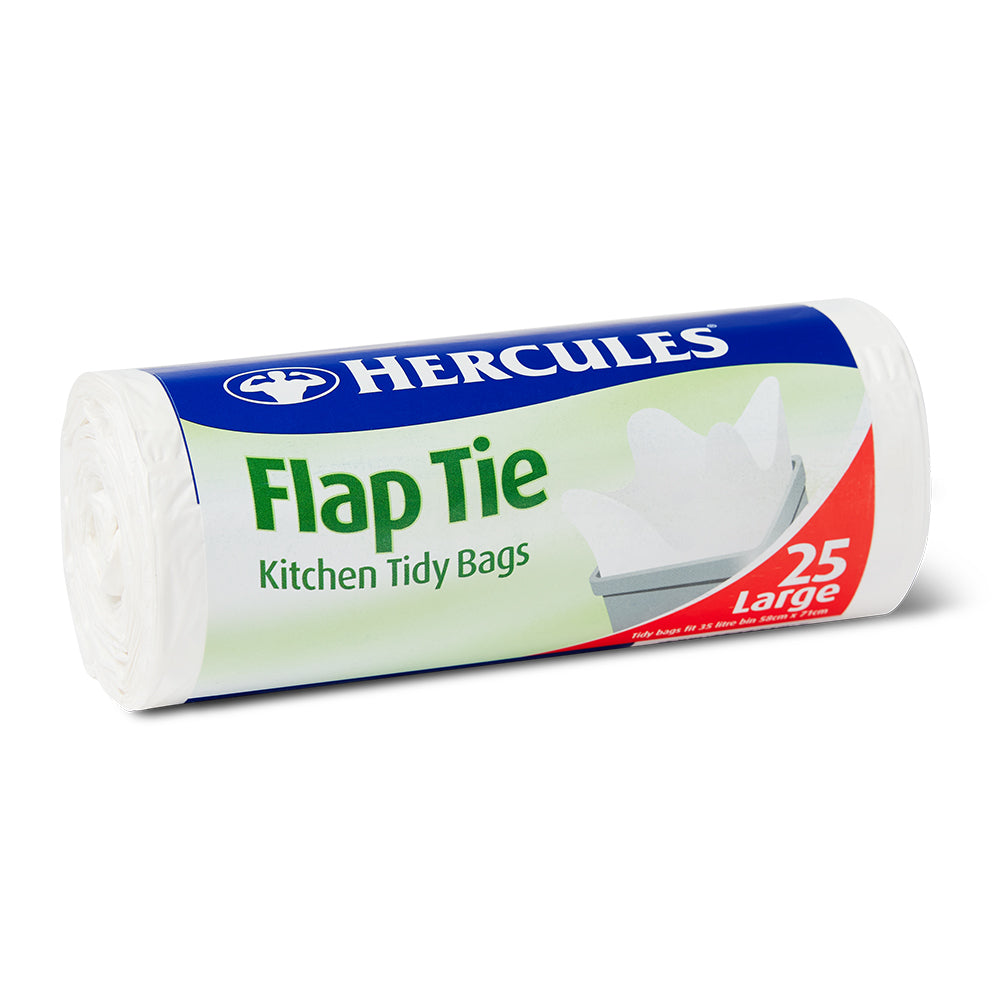 Hercules Flap Tie 35L Bin Garbage Trash Bag Kitchen Heavy Duty Plastic (200 Pieces) — image 2