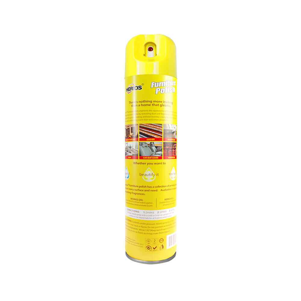 Herios 320ml Furniture Polisher Desk/Chair Cleaner Shine/Protect Lemon Scent — image 2