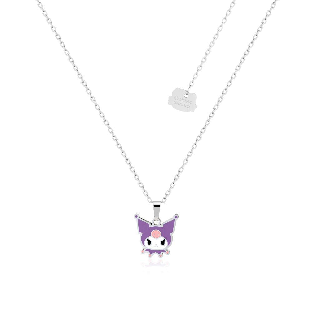 Couture Kingdom Sanrio Kuromi Head Necklace 47cm & Stud Earrings 12mm Set Silver — image 2