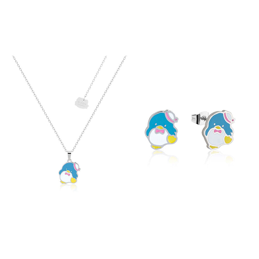 Couture Kingdom Sanrio Tuxedo Sam Necklace 47cm & Stud Earrings 12mm Set Silver