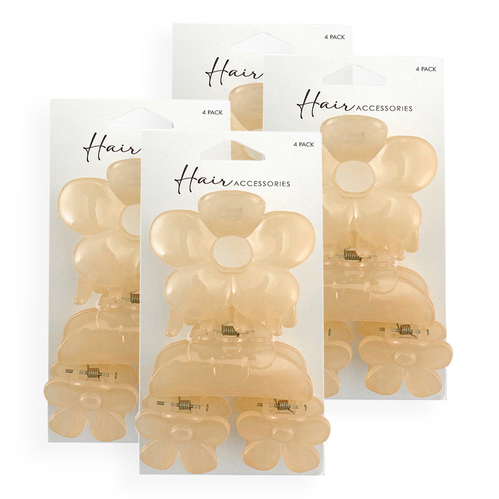Hair Accessories Melrose Women's Hair Styling Crab Clips Flowers Asst 6.5cm (16 Pieces)