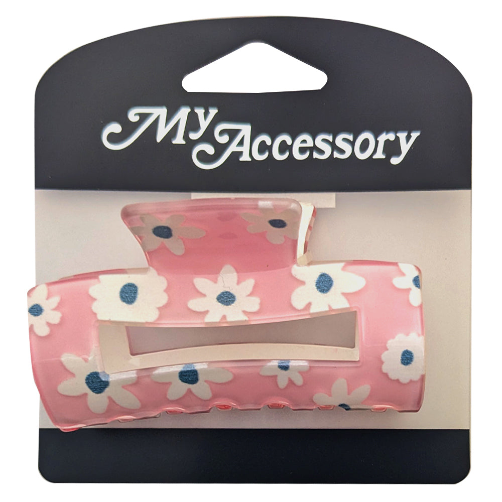 MY Accessory Melrose Hair Styling Clip Flower Rectangle Resin Accessory Asst 7cm — image 2
