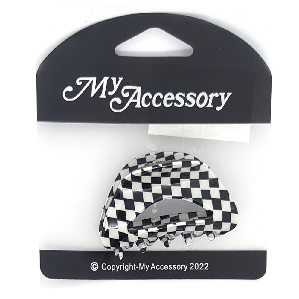 MY Accessory Women's Melrose Hair Styling Crab Clip Check Mix Assorted 5cm