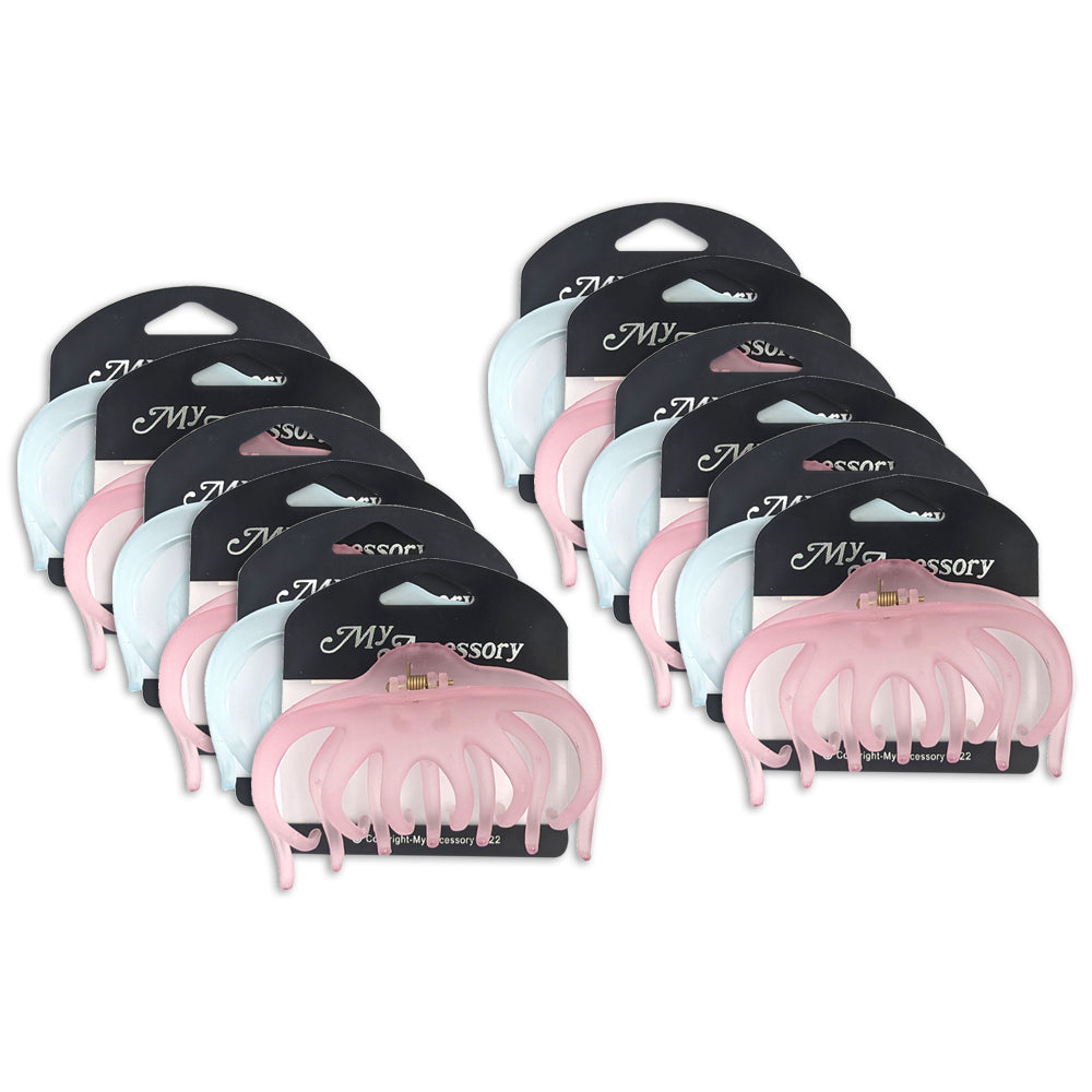 MY Accessory Melrose Hair Styling Clip Octopus Frosted Accessory 10.5cm Asst (12 Pack)