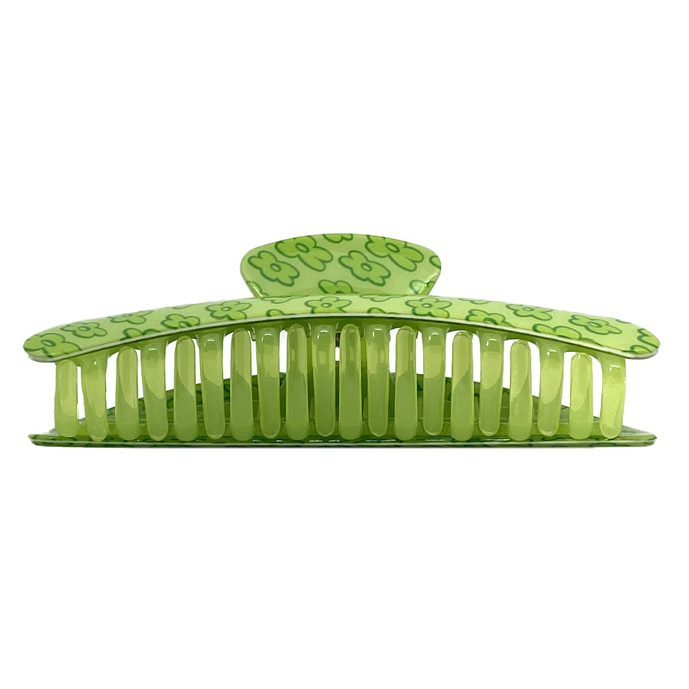 Hair Accessories Melrose Women's Hold Styling Crab/Claw Clip Green Floral 12.5cm — image 2