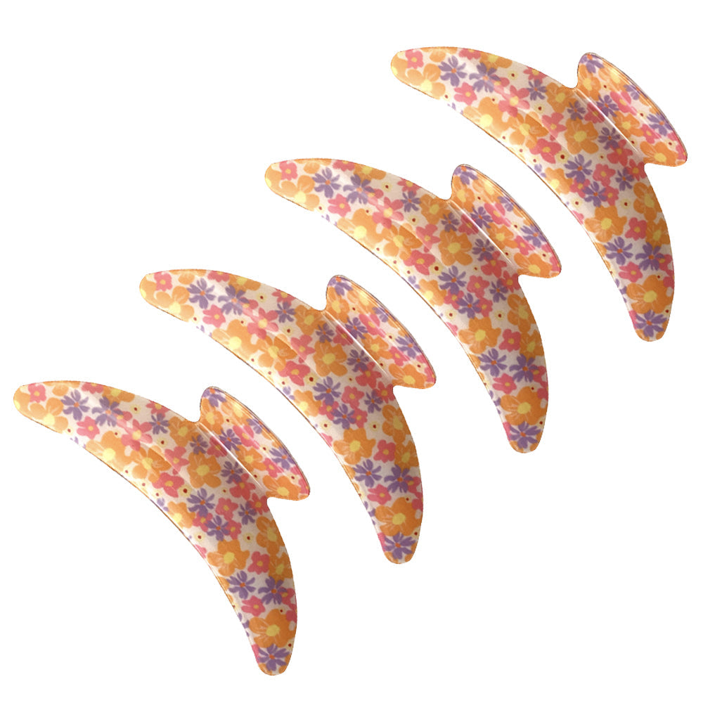 Hair Accessories Melrose Womens Style Crab/Claw Clip Pink/Peach Floral 12.5cm (4 Pack)
