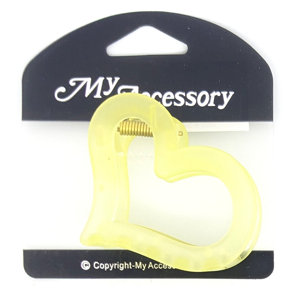 MY Accessory Women's Melrose Crab Hair Styling Clip Frosted Heart Assorted 6.5cm — image 4