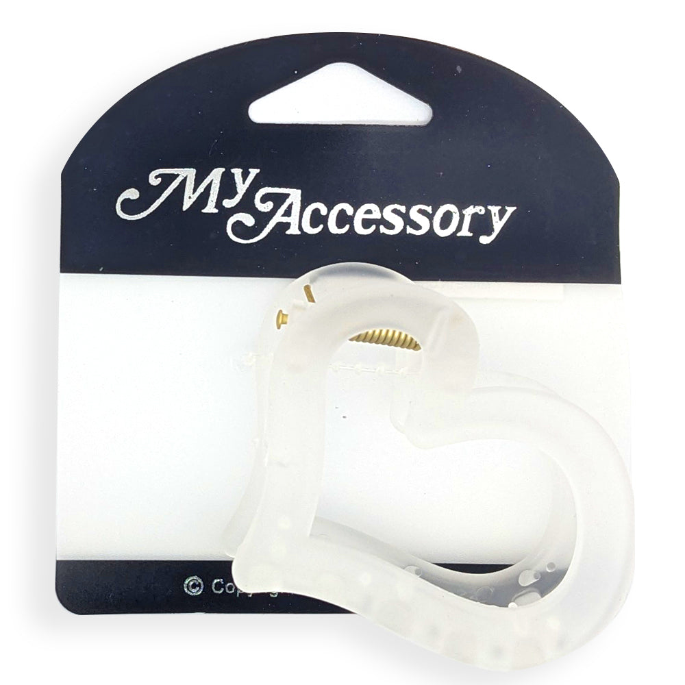 MY Accessory Women's Melrose Crab Hair Styling Clip Frosted Heart Assorted 6.5cm — image 2