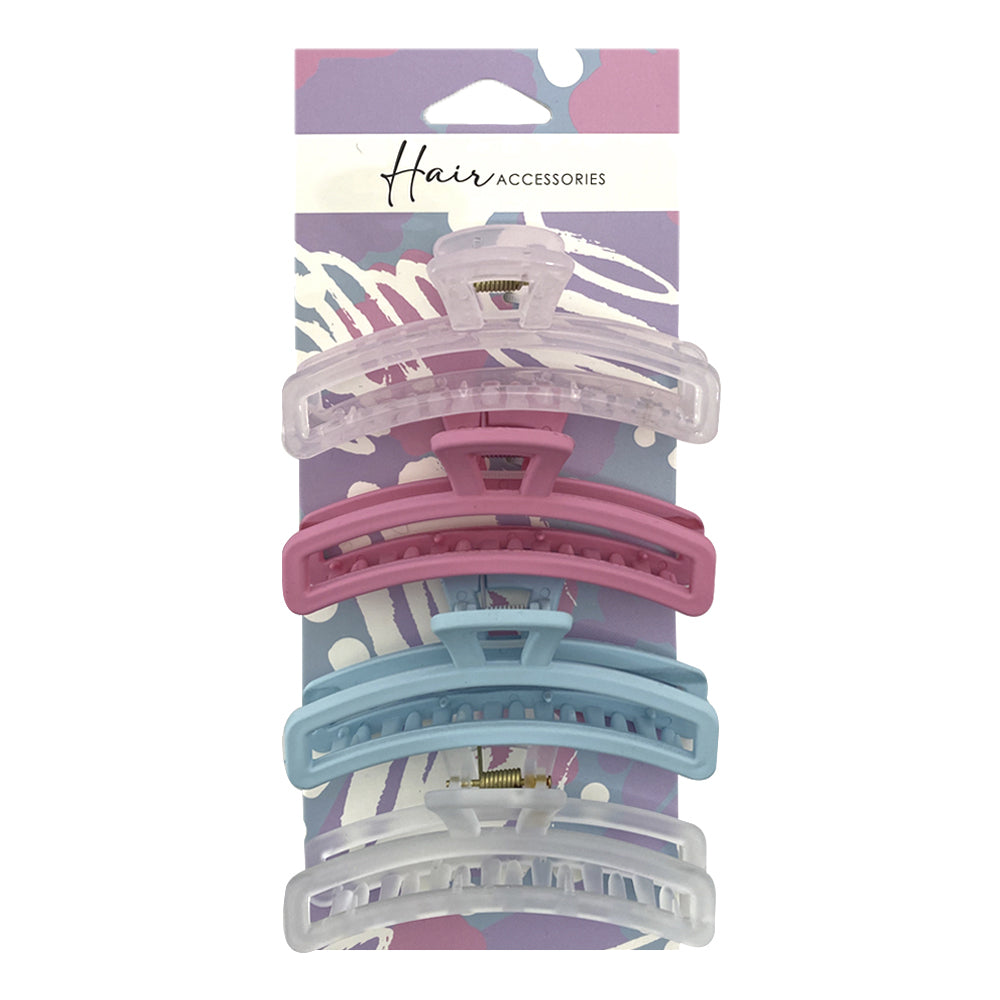 Hair Accessories Melrose Women's 10cm Clips/Claw Curve Pastel Mix Styling (4 Pieces)
