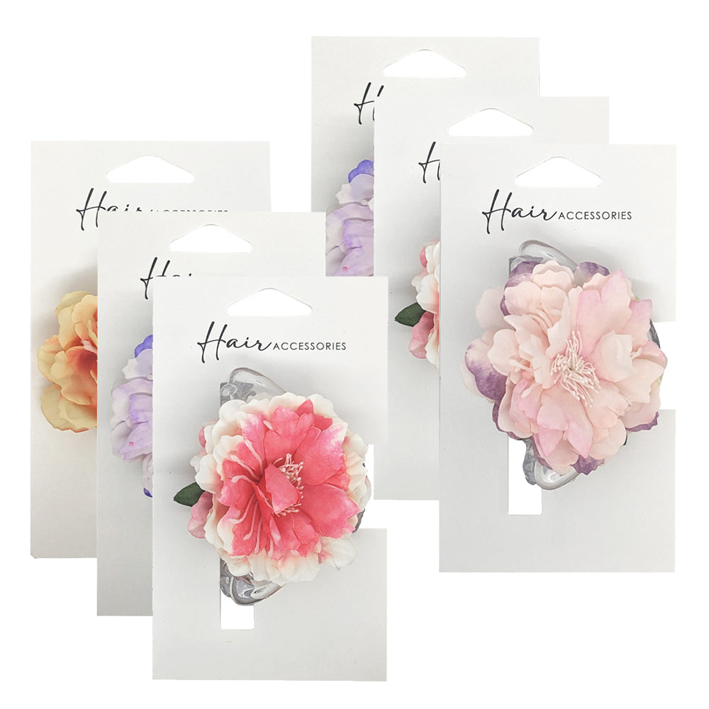 Hair Accessories Melrose Women's 6.5cm Clip/Crab Claw Flower Styling Assorted (6 Pack)