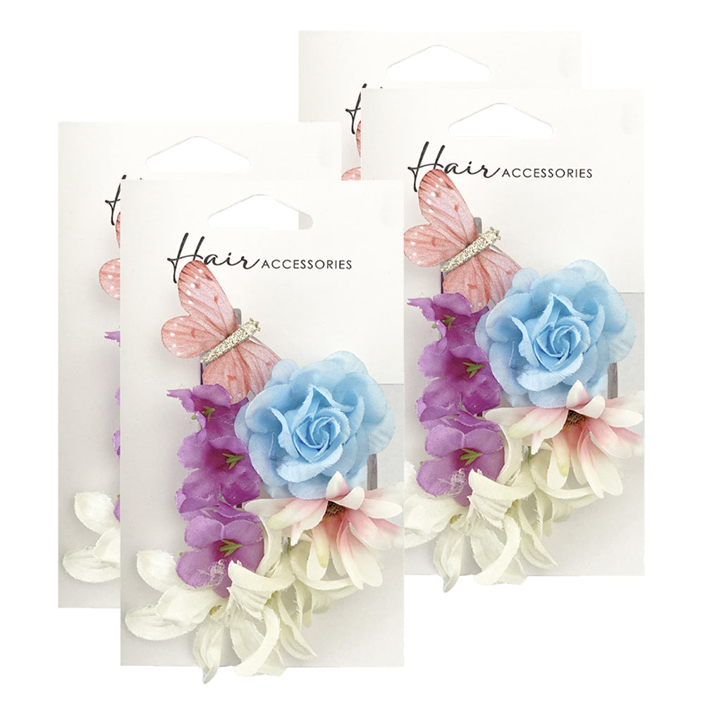 Hair Accessories Melrose Womens 9cm Clip/Claw Flower/Butterfly Styling Assort (4 Pack)