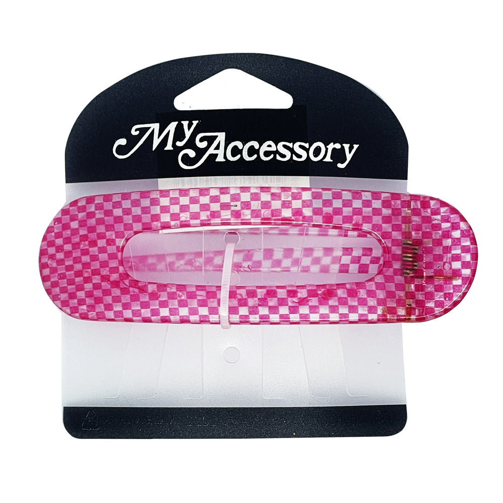 MY Accessory Women's 11cm Styling Duck Hair Clip Checker Transparent Assorted