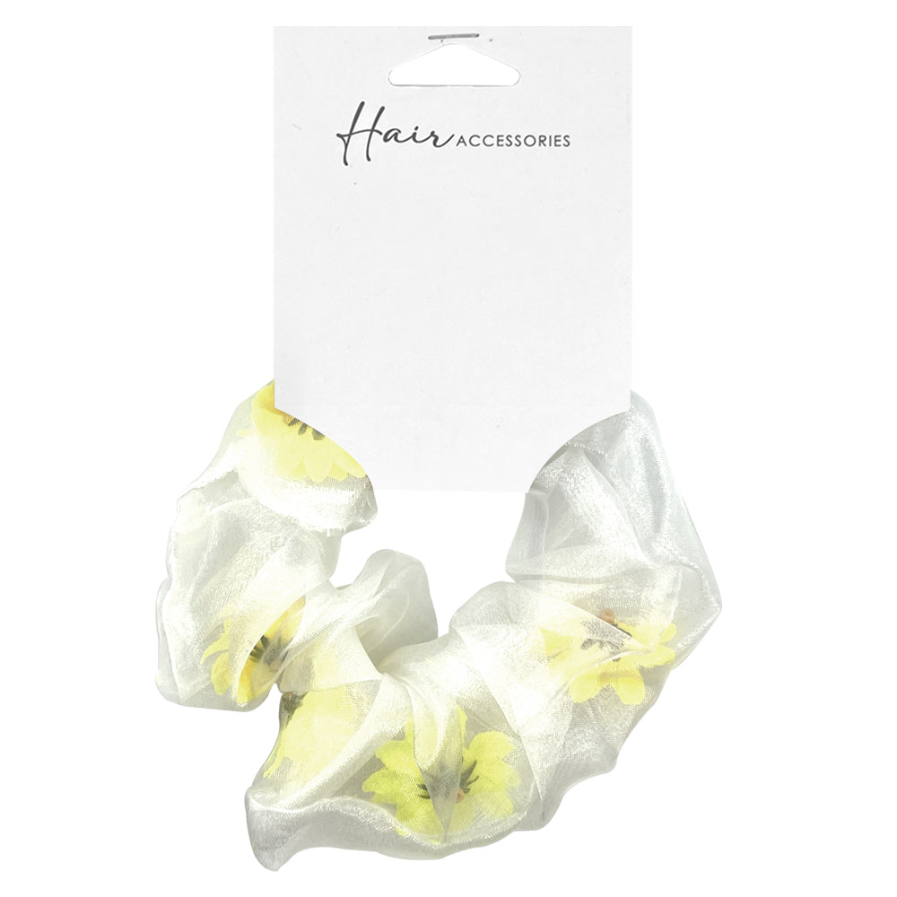 Hair Accessories Scrunchie 13cm Organza Floral Insert Styling Ponytail Assorted — image 4