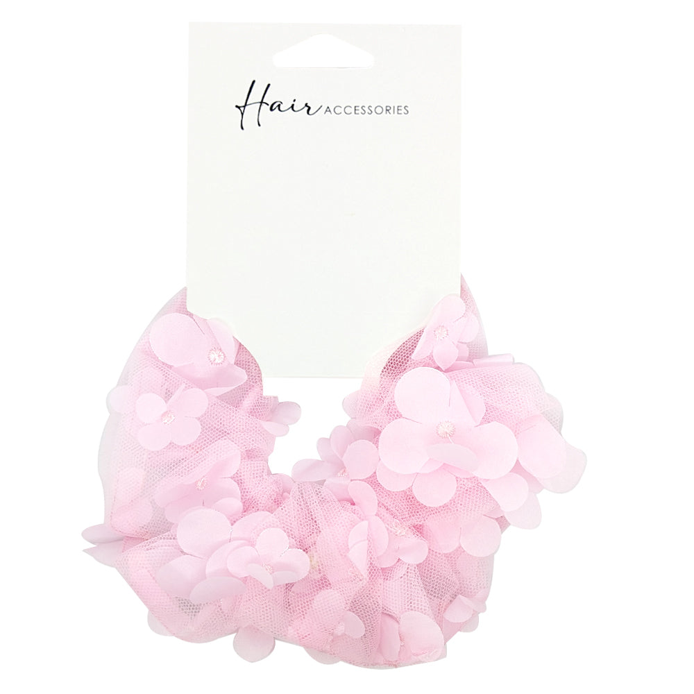 Hair Accessories Scrunchie 14cm Flower Decal Organza Women's Ponytail Styling