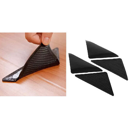 Unbranded Rug Gripper Reusable/Washable Anti Skid Non Slip Stopper Floor Mat Grip BLK (4 Pack) — image 2