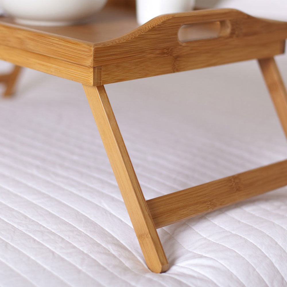 Uniwide Bamboo Folding Food/Breakfast/Dinner Bed Tray Lap Desk Serving Table (2 Pack) — image 5