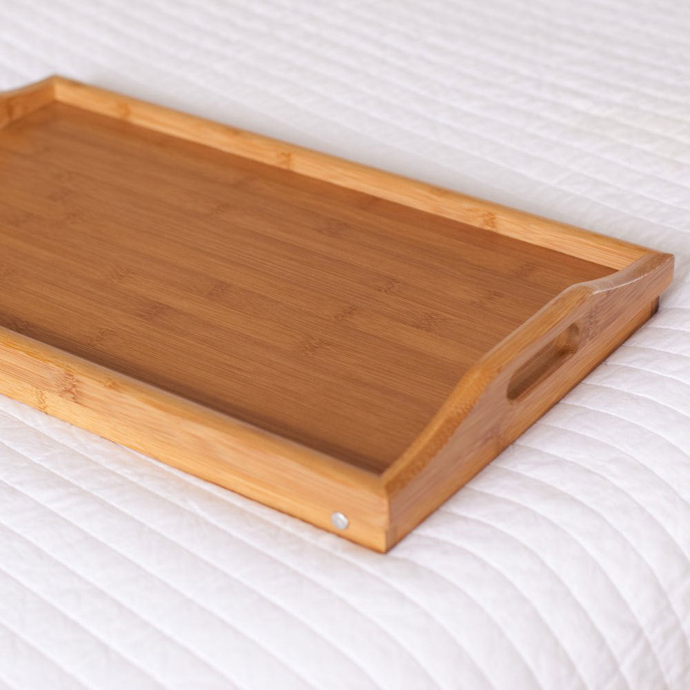 Uniwide Bamboo Folding Food/Breakfast/Dinner Bed Tray Lap Desk Serving Table (2 Pack) — image 6