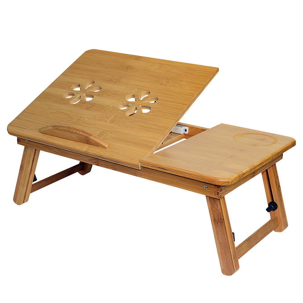 Uniwide Deluxe Bamboo Laptop Table/Portable Work Station/Desk/Tray Tilt/Foldable Reading — image 2