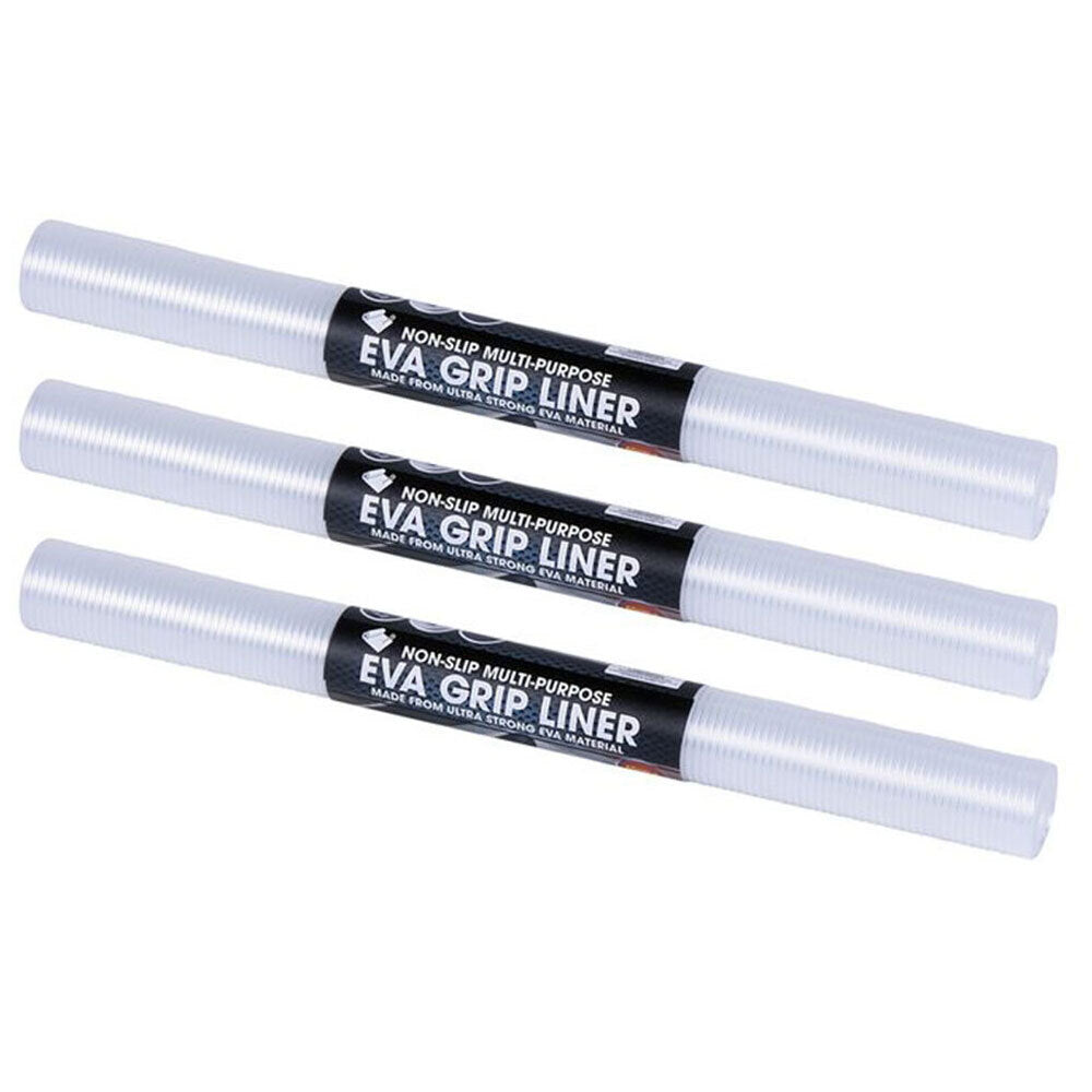 150cm Eva Grip Liner Fits Under Carpet/Mats/Surfaces Strong/Durable Clear (3 Pack)