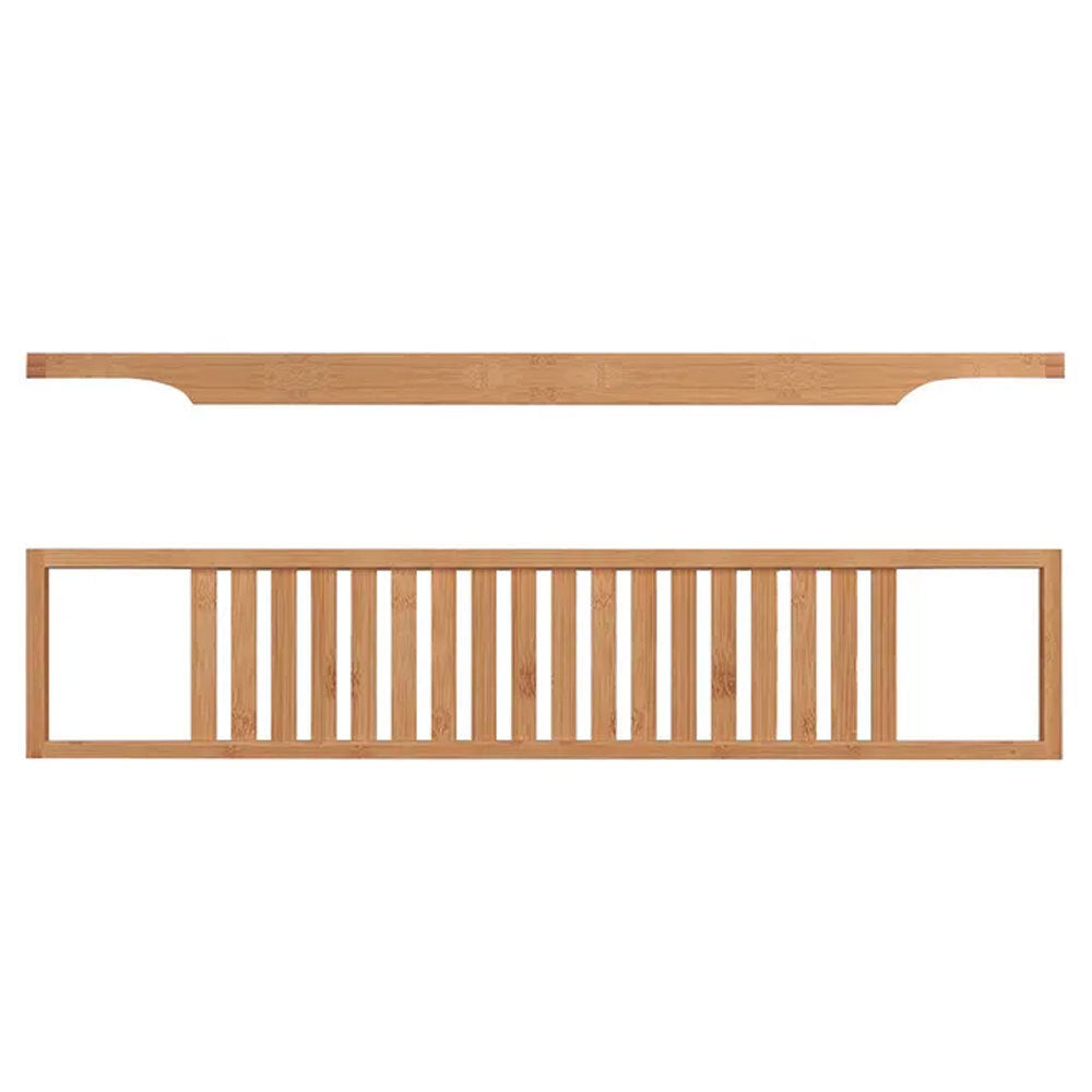 Unbranded Bamboo 64x15cm Bath Caddy Over Tub Storage Organiser/Holder Bathtub Tray Brown — image 3