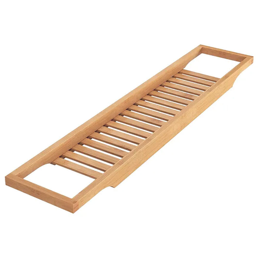 Unbranded Bamboo 64x15cm Bath Caddy Over Tub Storage Organiser/Holder Bathtub Tray Brown — image 2