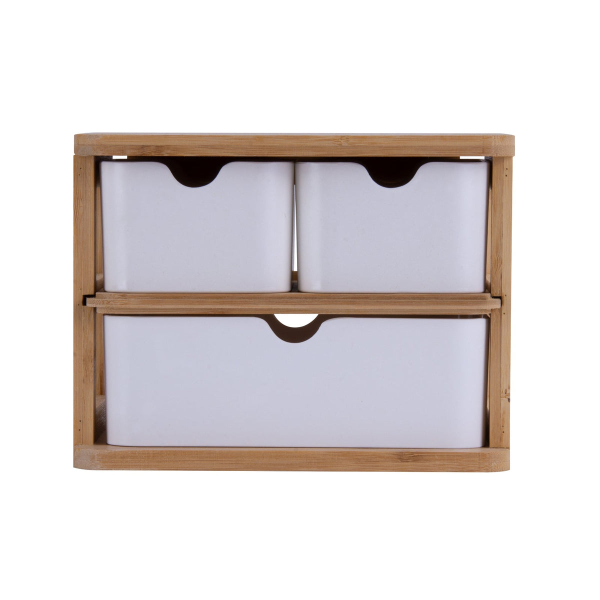 Clevinger 20x15cm Bamboo Fiber Storage Boxes Draw Set Container Rack Natural — image 2