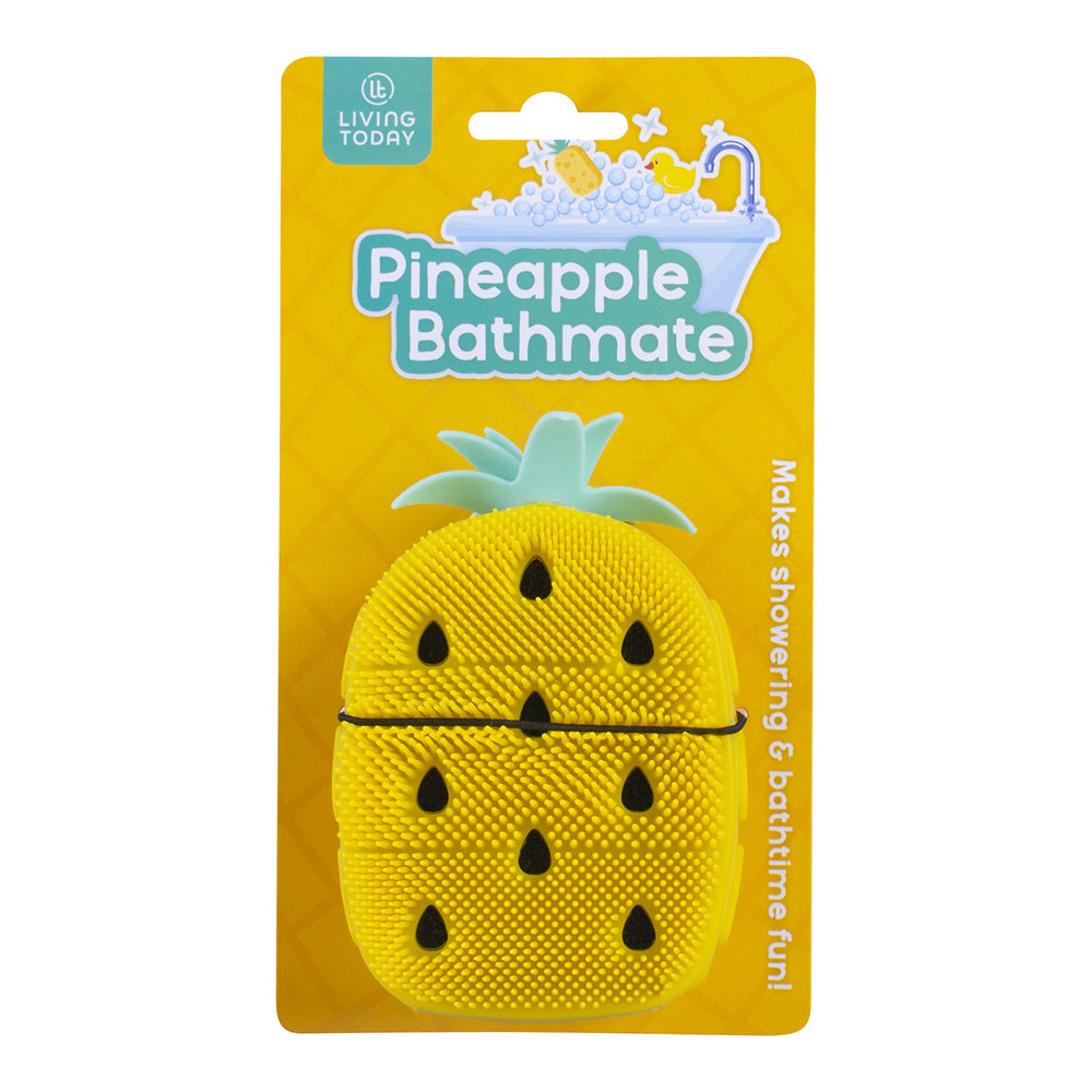 Living Today Silicon Bristles w/Sponge Insert Pineapple Bathmate Scrub Yellow (2 Pack) — image 2