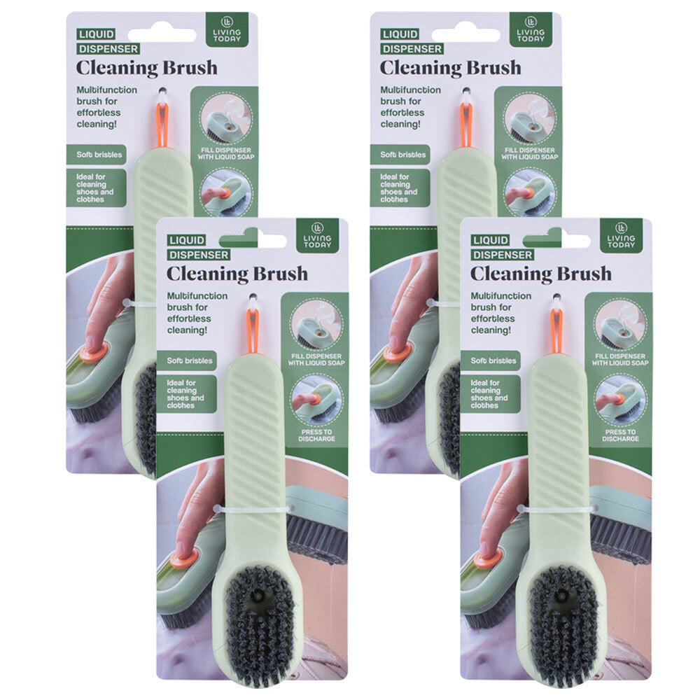 Living Today Liquid Soap Dispenser Multipurpose Soft Bristle Cleaning Brush (4 Pack)
