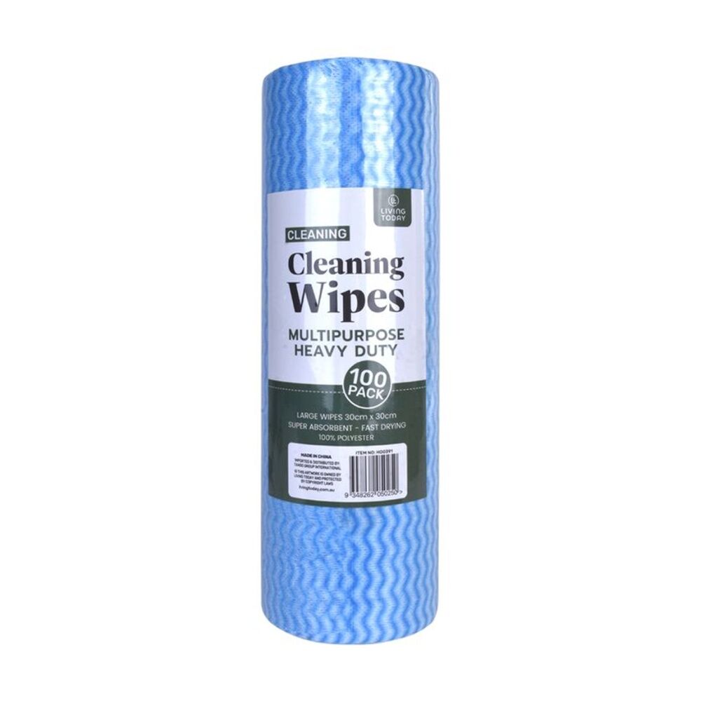 Living Today 100PK Living Today Cleaning Wipes Heavy Duty XL Polyester Multipurpose 30cm (4 Pack) — image 2
