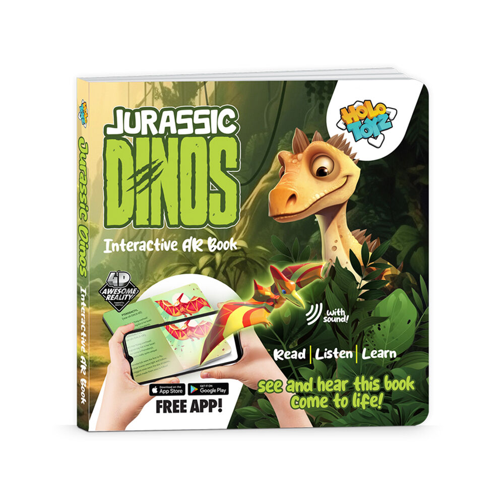 Holotoyz Kids Fun Educational Reading Interactive AR Book Jurassic Dinos 3y+