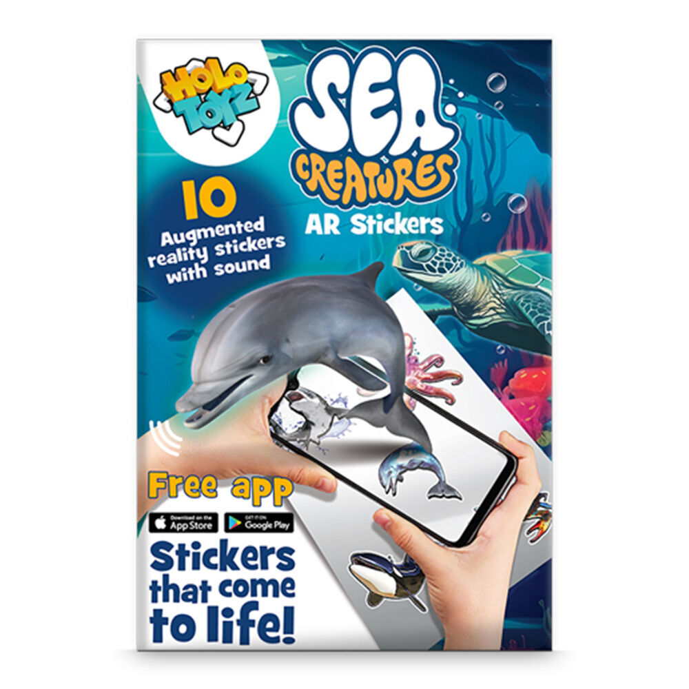 Holotoyz Sea Creatures AR 10 Stickers Educational Kids Craft Art Kit 8y+ (3 Pack) — image 2