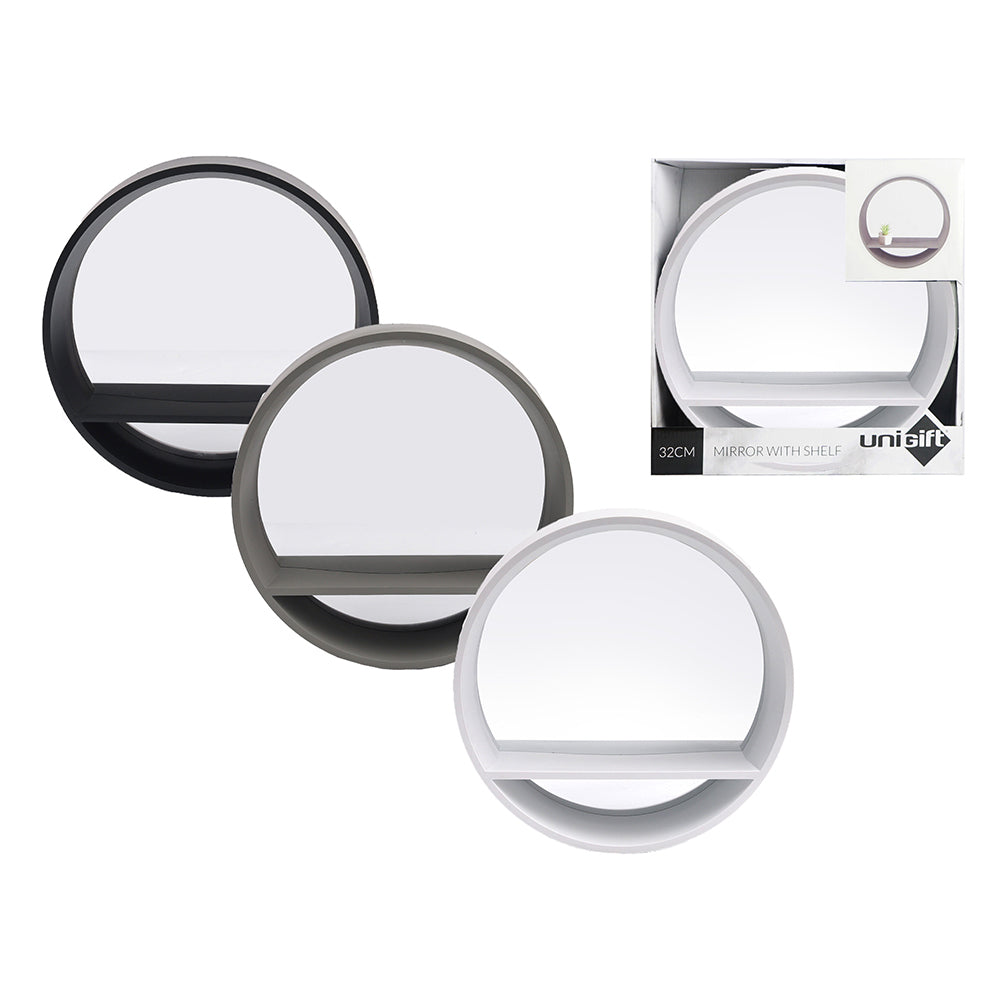 Unigift Mirror With Shelf 32cm Assorted Home Wall Decor Bedroom/Louge Room — image 2