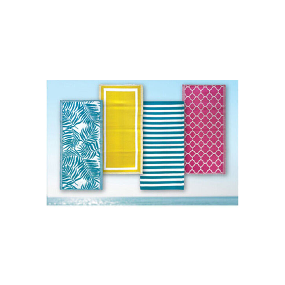 Jemark Beach Mat w/ Carry Handle 70x145cm Assorted Yellow/Teal/Aqua/Pink (4 Pack) — image 3