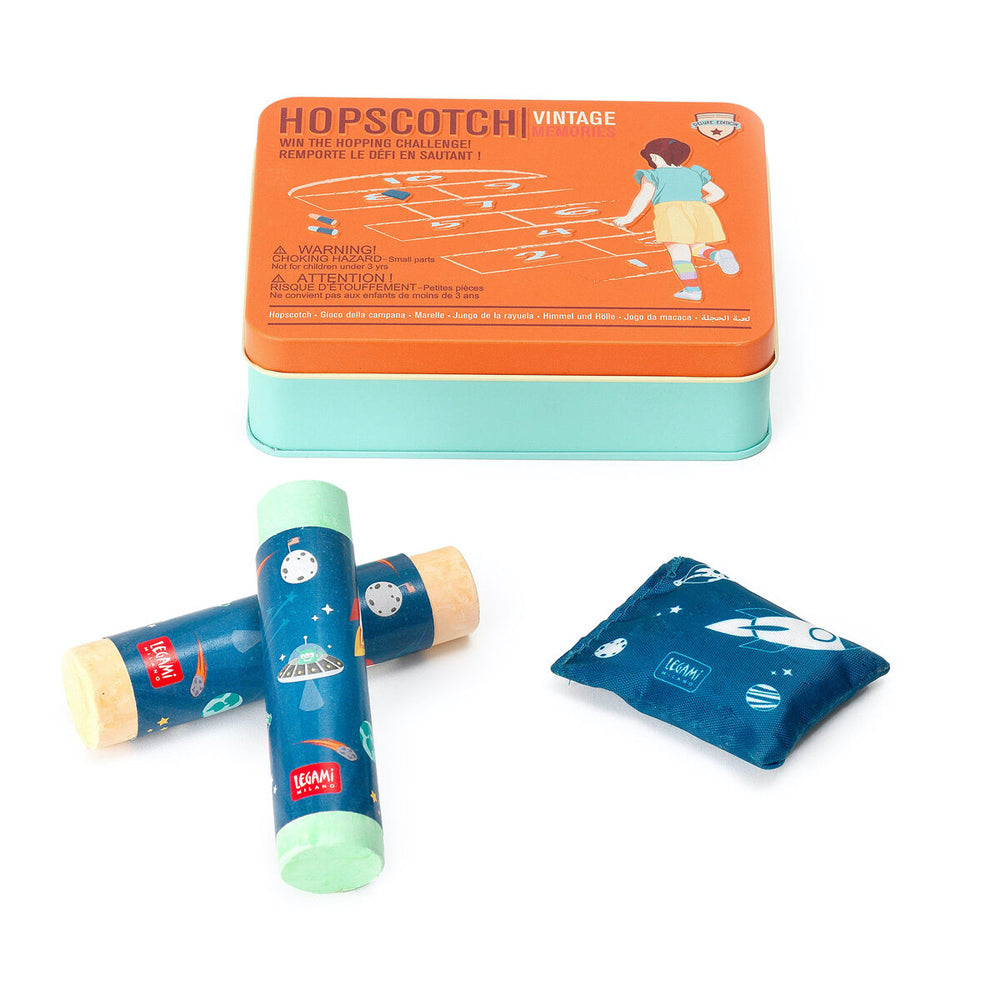 Legami Hopscotch Assorted Colour Chalk w/ Metal Box Set Outdoor Hopping Game (2 Pack) — image 2
