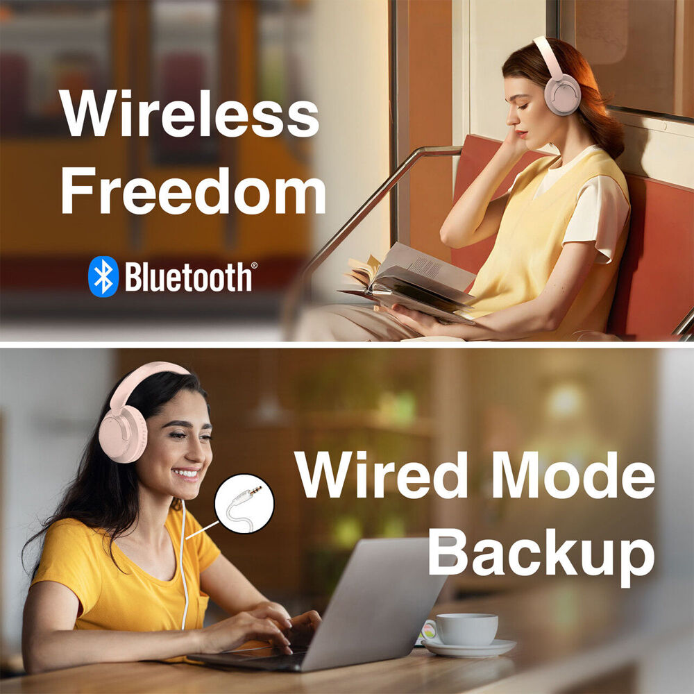 Laser Pink ANC Active Noise Cancellation Bluetooth Wireless Headphones — image 4