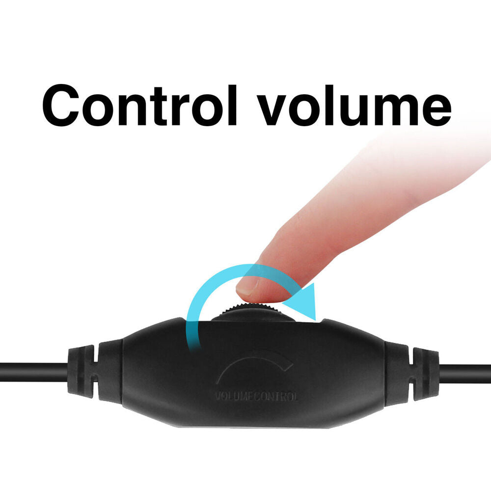 Laser Wired Conference Headset Inline Controls 3.5mm Built-in Microphone Black — image 4
