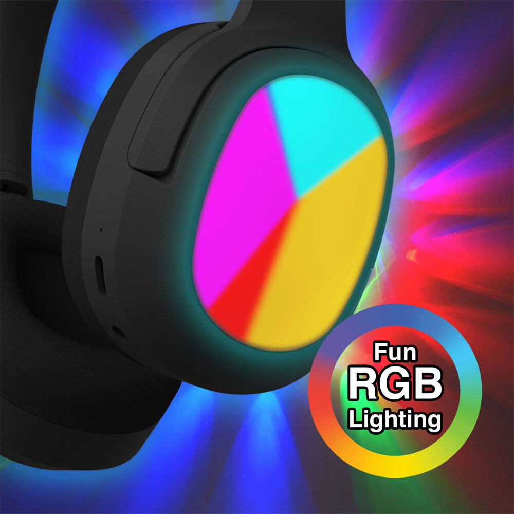 Laser Foldable Adjustable Kids RGB LED Bluetooth Wireless Headphones — image 2