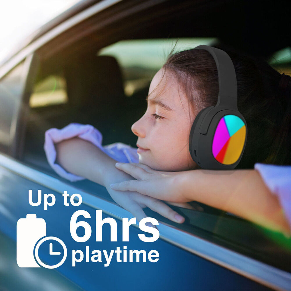 Laser Foldable Adjustable Kids RGB LED Bluetooth Wireless Headphones — image 4