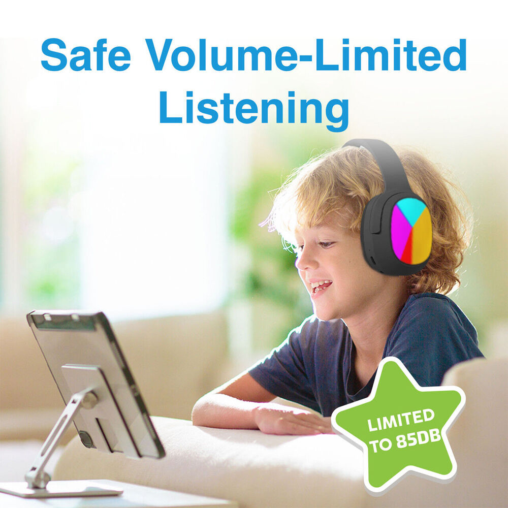Laser Foldable Adjustable Kids RGB LED Bluetooth Wireless Headphones — image 6