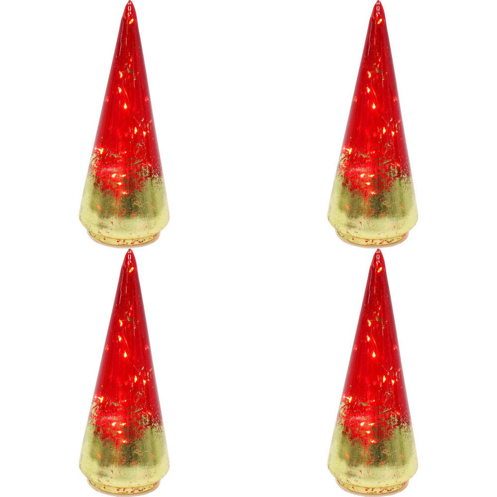 LVD LED Glass Tree Ruby Small Home/Office/Table Decor Display 8x22cm Red (4 Pack)
