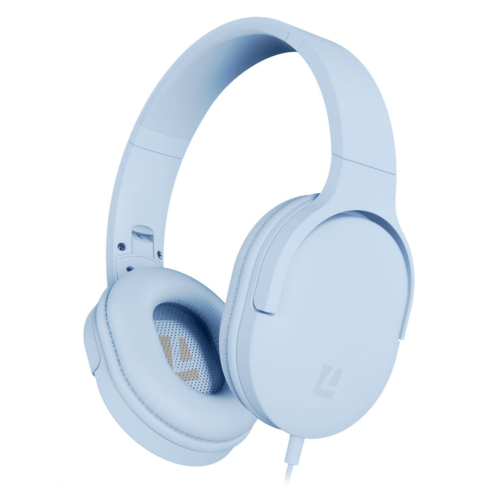 Liquid Ears All Day 3.5mm Wired Over-Ear Foldable Headphone w/ Built-In Mic Blue