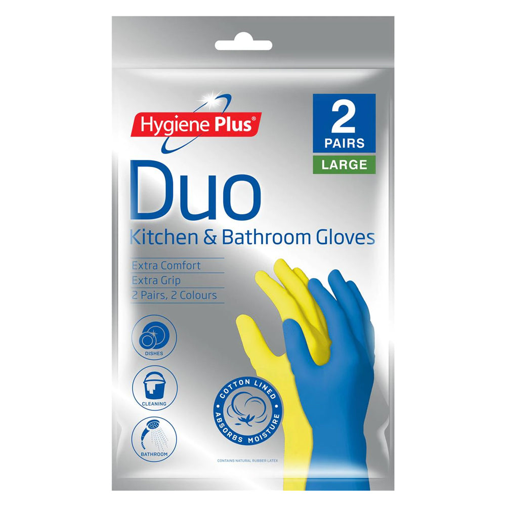 Hygiene Plus Pairs Hygiene Plus Duo Kitchen/Bathroom Latex Cleaning Gloves Asstd (12 Pack) — image 2